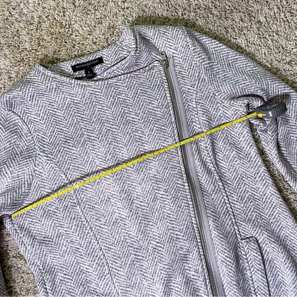Banana Republic Lightweight Fleece Herringbone Gray & White Long Jacket - NWT - Picture 13 of 14